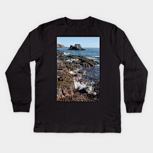 Rocky shoreline at St Abbs, Scotland Kids Long Sleeve T-Shirt